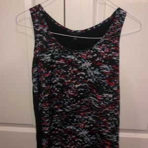 Multicolor chiffon tank with cloth back - medium